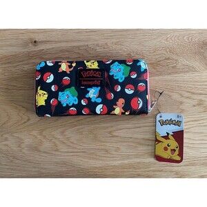 Loungefly Pokemon Pokeball Charmander squirtle Pikachu Zipper Wallet NEW
